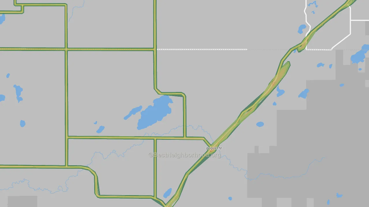 Duquette, MN Map of Noise Levels in Duquette
