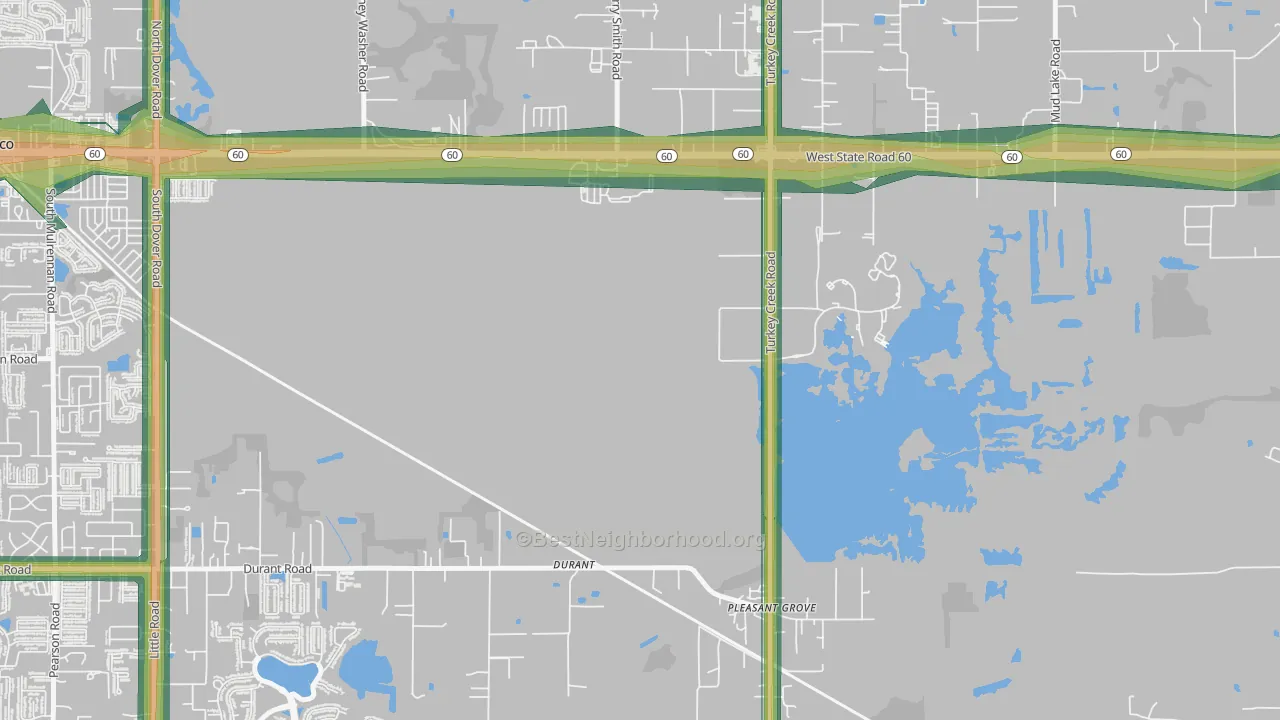 Durant, FL Map of Noise Levels in Durant
