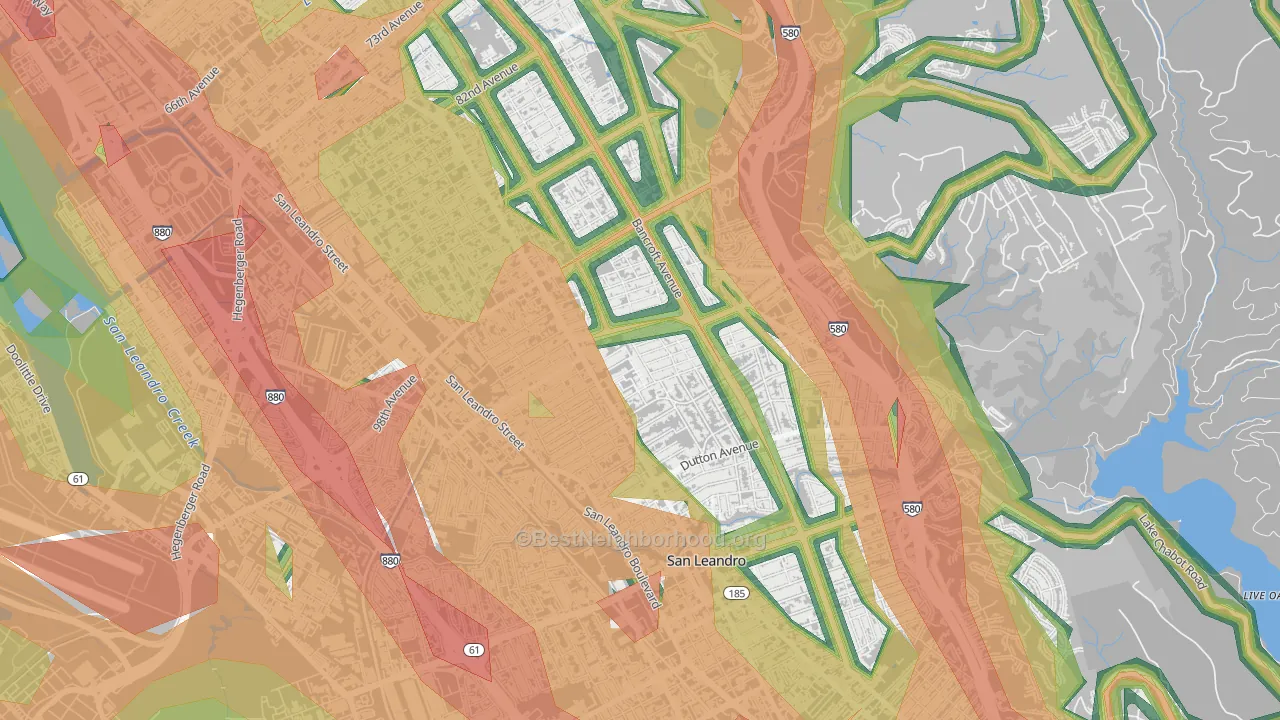 Durant Manor, Oakland, CA Map of Noise Levels in Durant Manor
