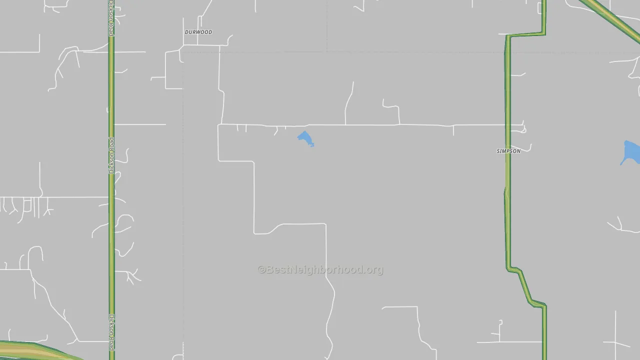 Durwood, OK Map of Noise Levels in Durwood