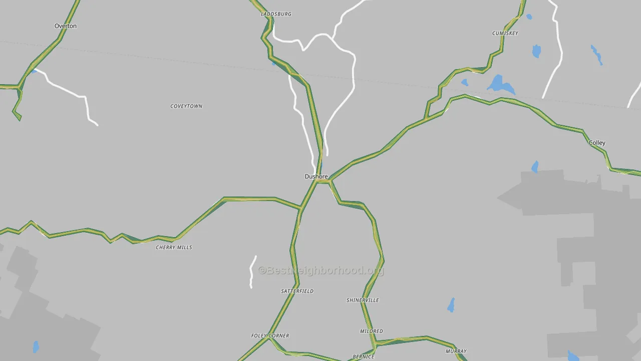 Dushore, PA Map of Noise Levels in Dushore