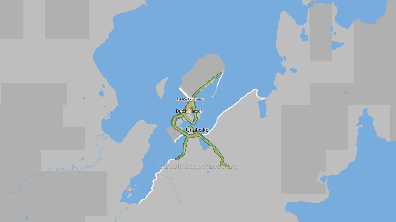 Dutch Harbor, AK Map of Noise Levels in Dutch Harbor