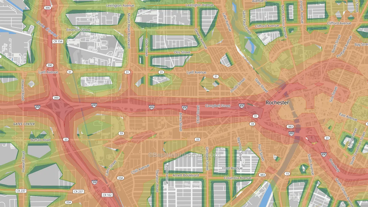 Dutchtown, Rochester, NY Map of Noise Levels in Dutchtown