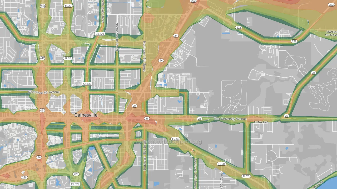 Duval-Eagle Eyes Crime Watch, Gainesville, FL Map of Noise Levels in Duval-Eagle Eyes Crime Watch
