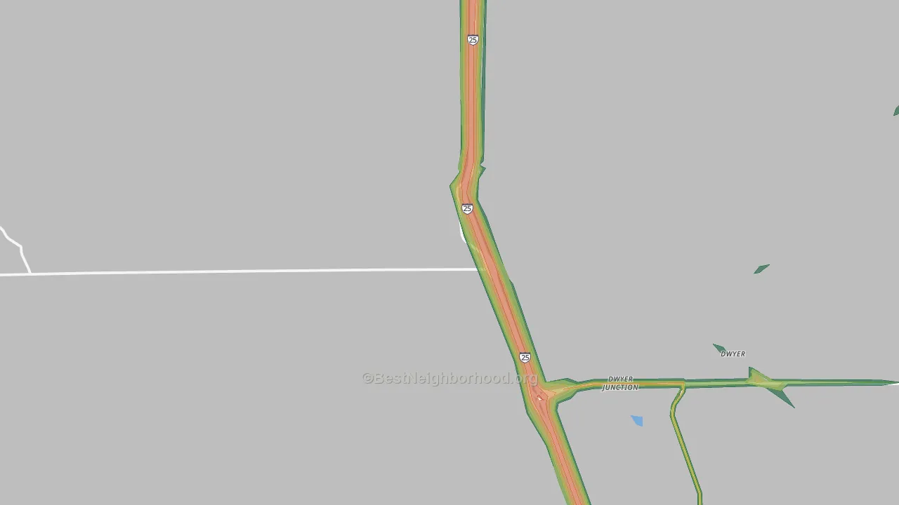 Dwyer, WY Map of Noise Levels in Dwyer