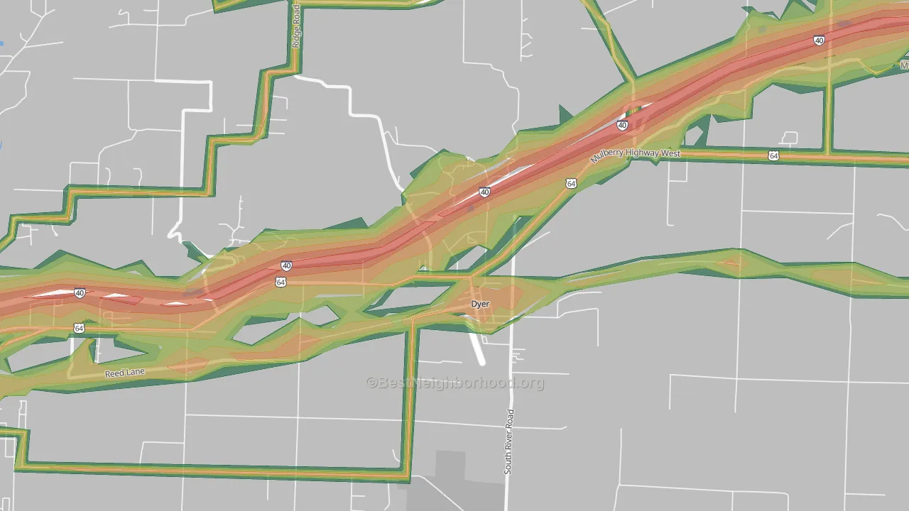 Dyer, AR Map of Noise Levels in Dyer