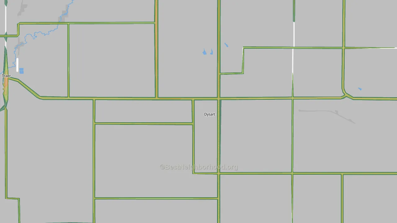 Dysart, IA Map of Noise Levels in Dysart