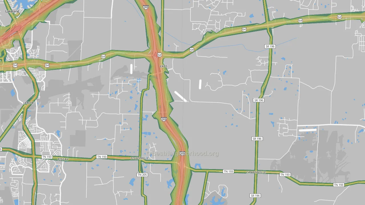 Eads, TN Map of Noise Levels in Eads