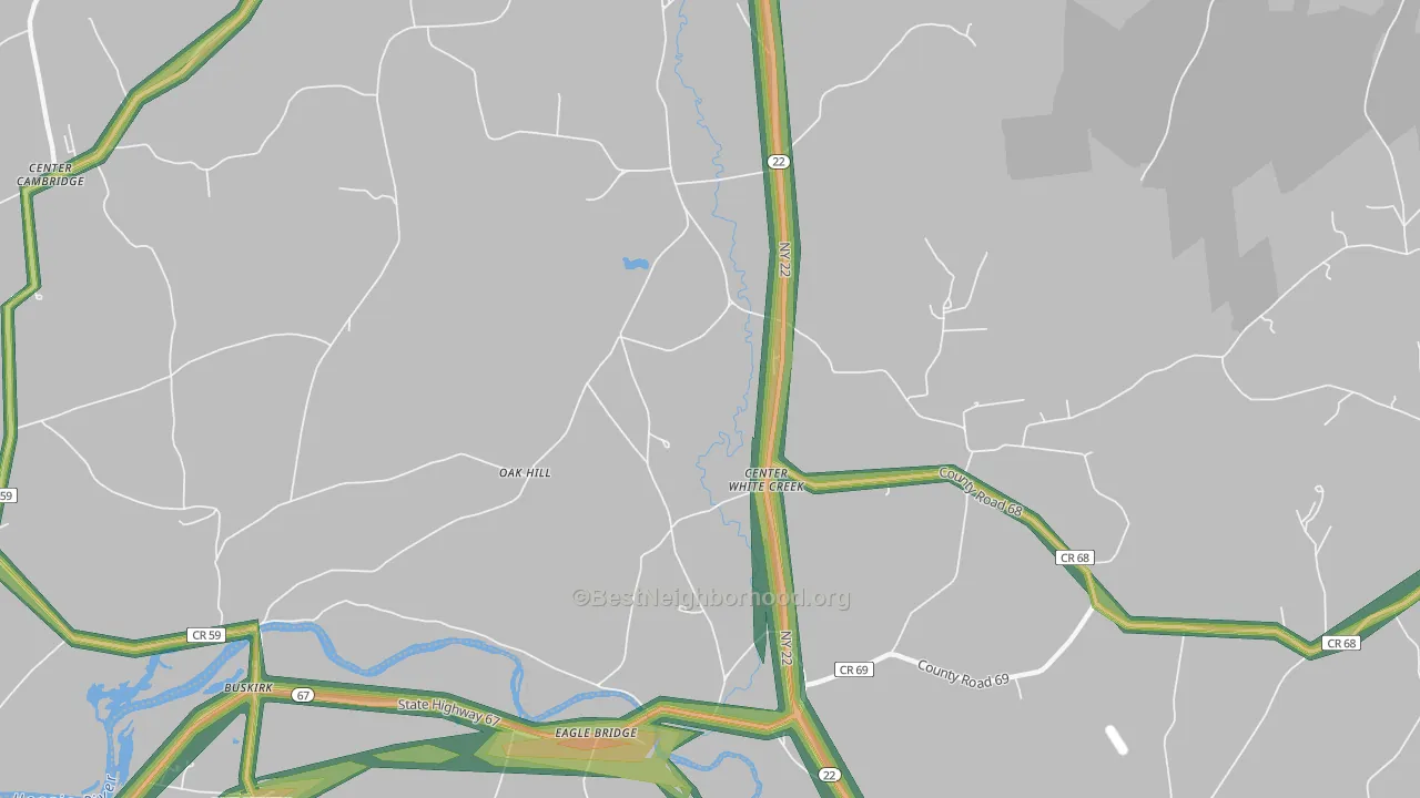 Eagle Bridge, NY Map of Noise Levels in Eagle Bridge