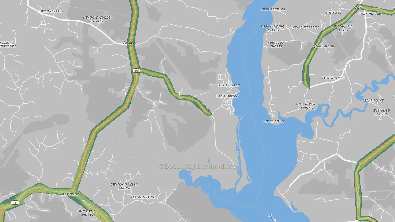 Eagle Harbor, MD Map of Noise Levels in Eagle Harbor