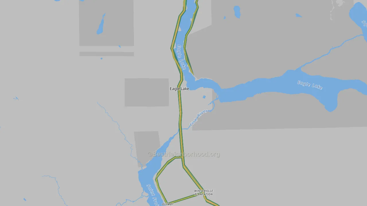 Eagle Lake, ME Map of Noise Levels in Eagle Lake