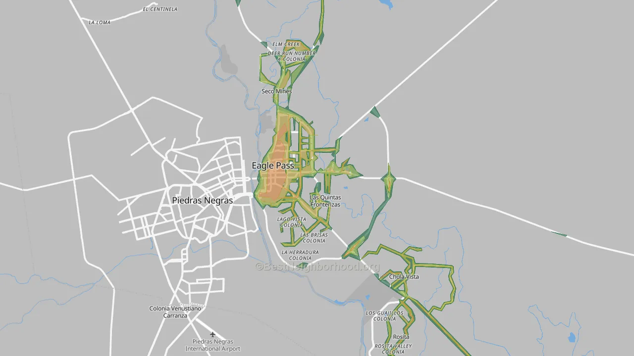 Eagle Pass, TX Map of Noise Levels in Eagle Pass