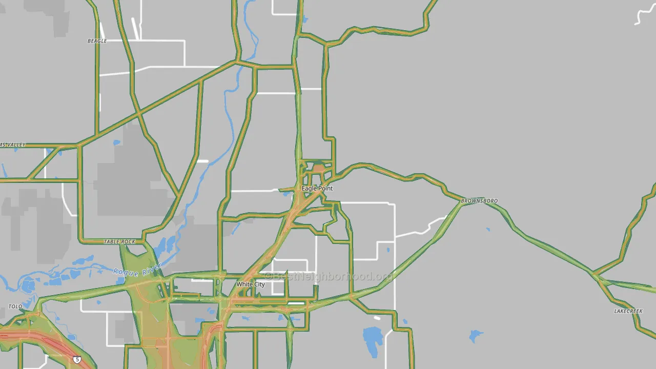 Eagle Point, OR Map of Noise Levels in Eagle Point