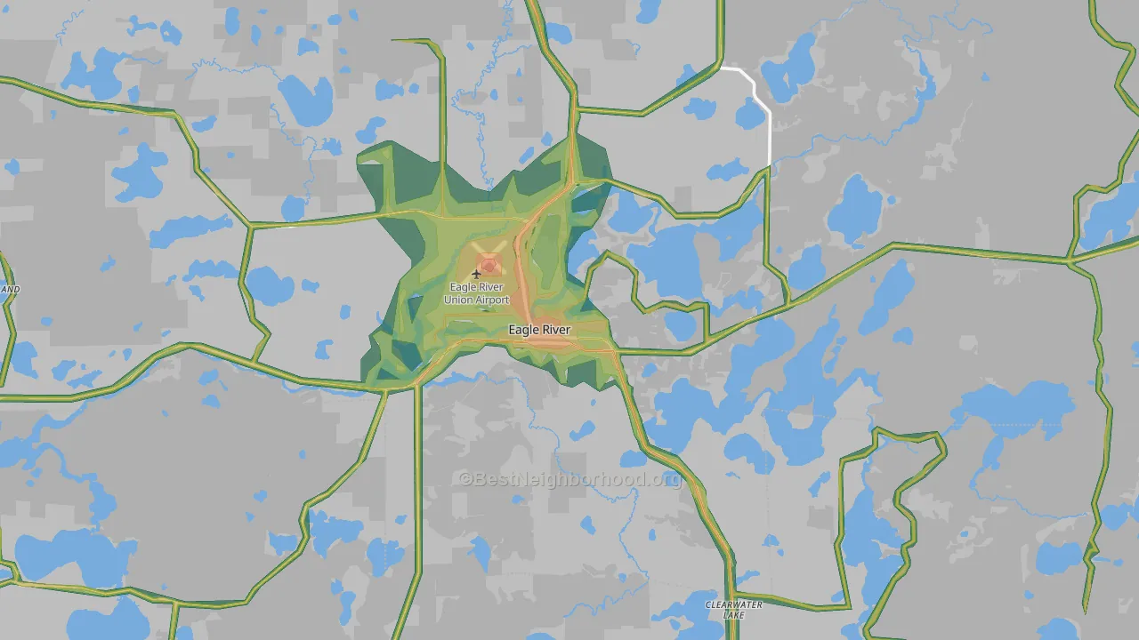 Eagle River, WI Map of Noise Levels in Eagle River