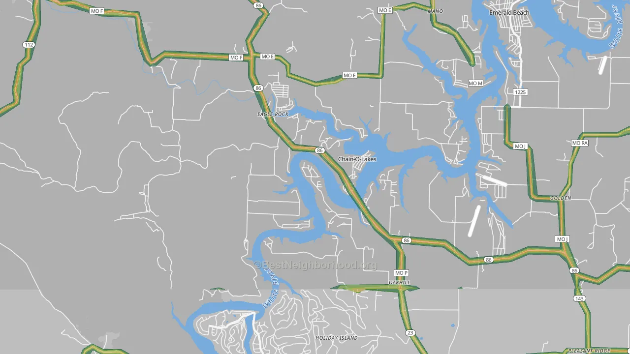 Eagle Rock, MO Map of Noise Levels in Eagle Rock