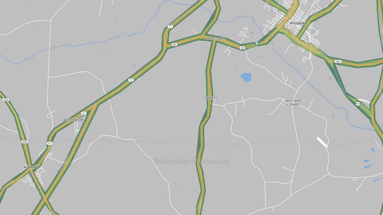 Earley, NC Map of Noise Levels in Earley