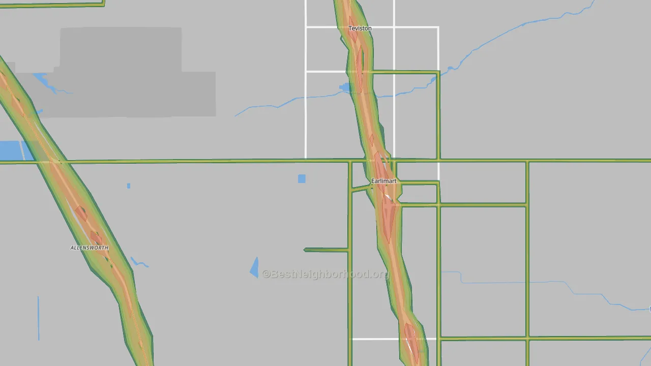 Earlimart, CA Map of Noise Levels in Earlimart