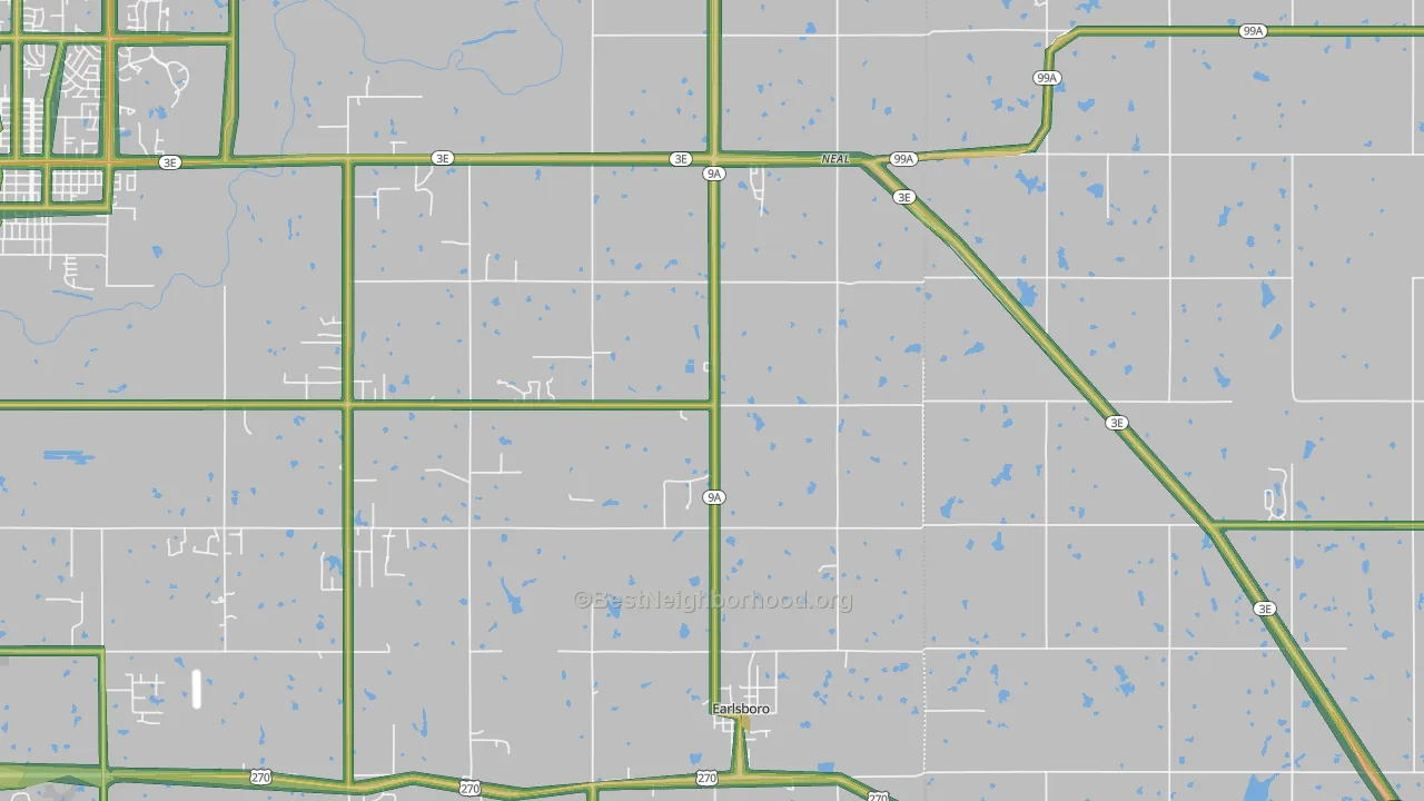 Earlsboro, OK Map of Noise Levels in Earlsboro