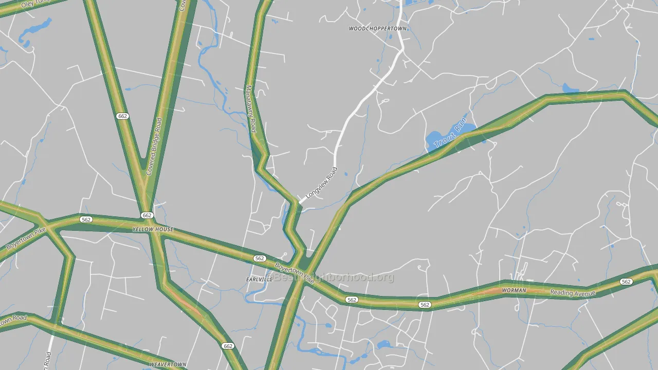 Earlville, PA Map of Noise Levels in Earlville