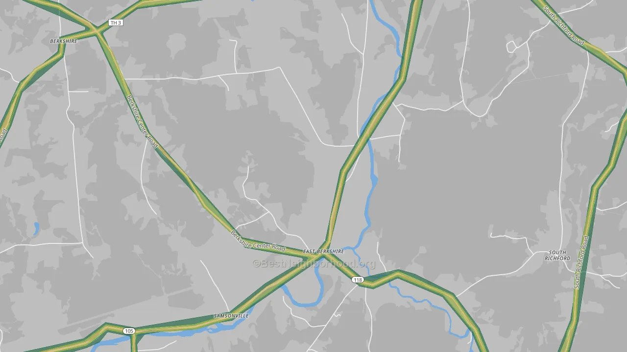 East Berkshire, VT Map of Noise Levels in East Berkshire