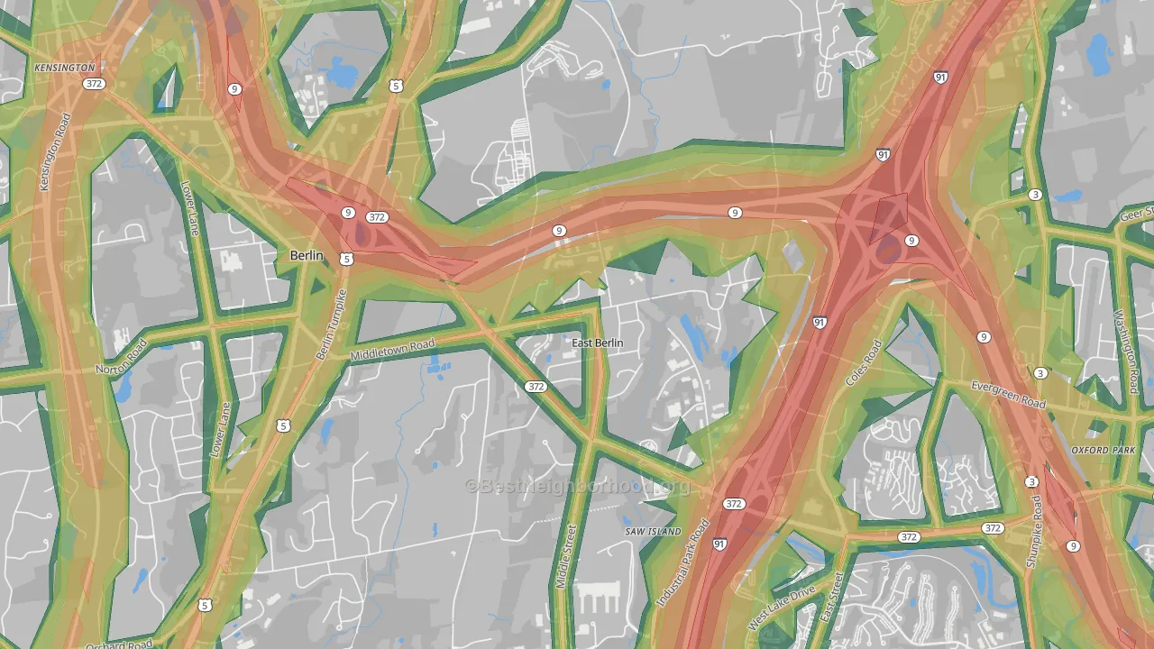 East Berlin, CT Map of Noise Levels in East Berlin