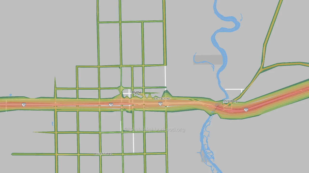 East Blythe, CA Map of Noise Levels in East Blythe