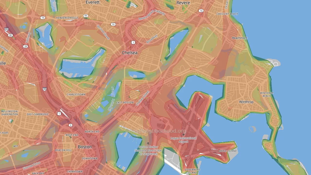 East Boston, Boston, MA Map of Noise Levels in East Boston