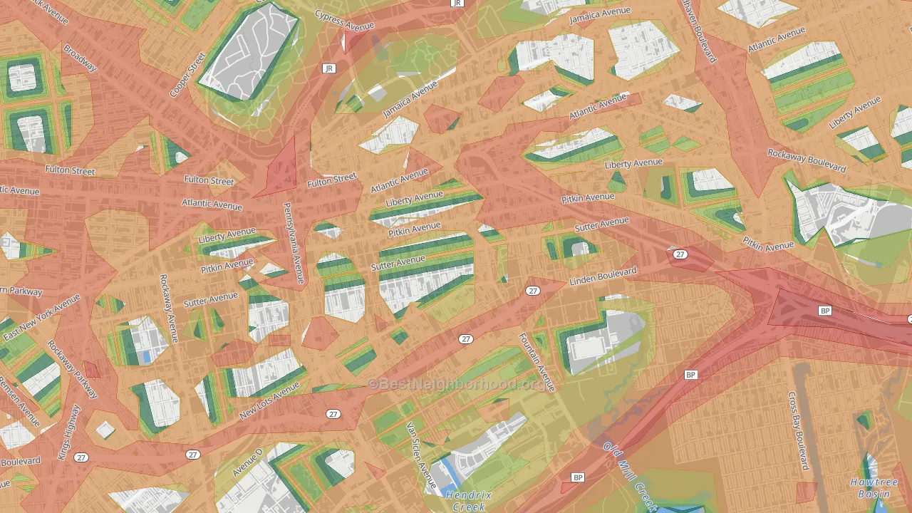 East Brooklyn, Brooklyn, NY Map of Noise Levels in East Brooklyn