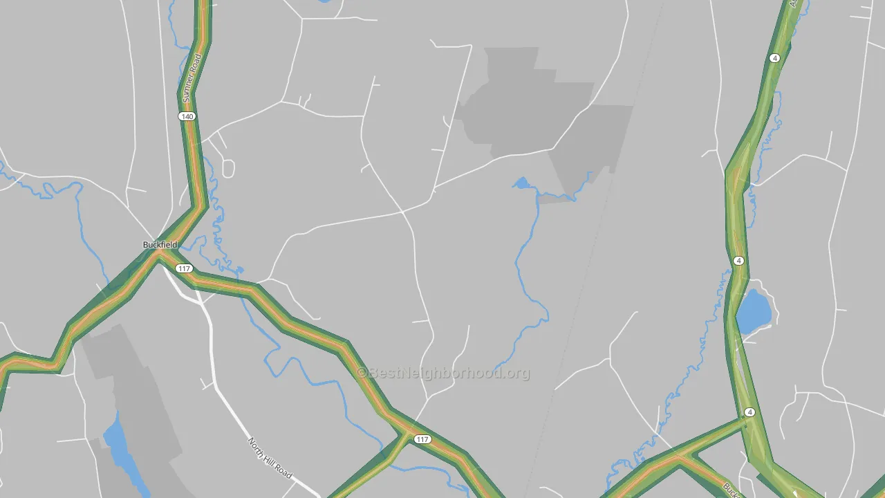 East Buckfield, ME Map of Noise Levels in East Buckfield