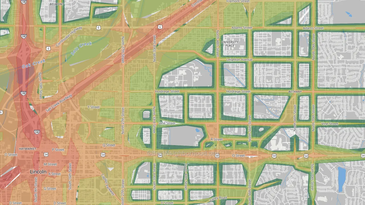 East Campus, Lincoln, NE Map of Noise Levels in East Campus