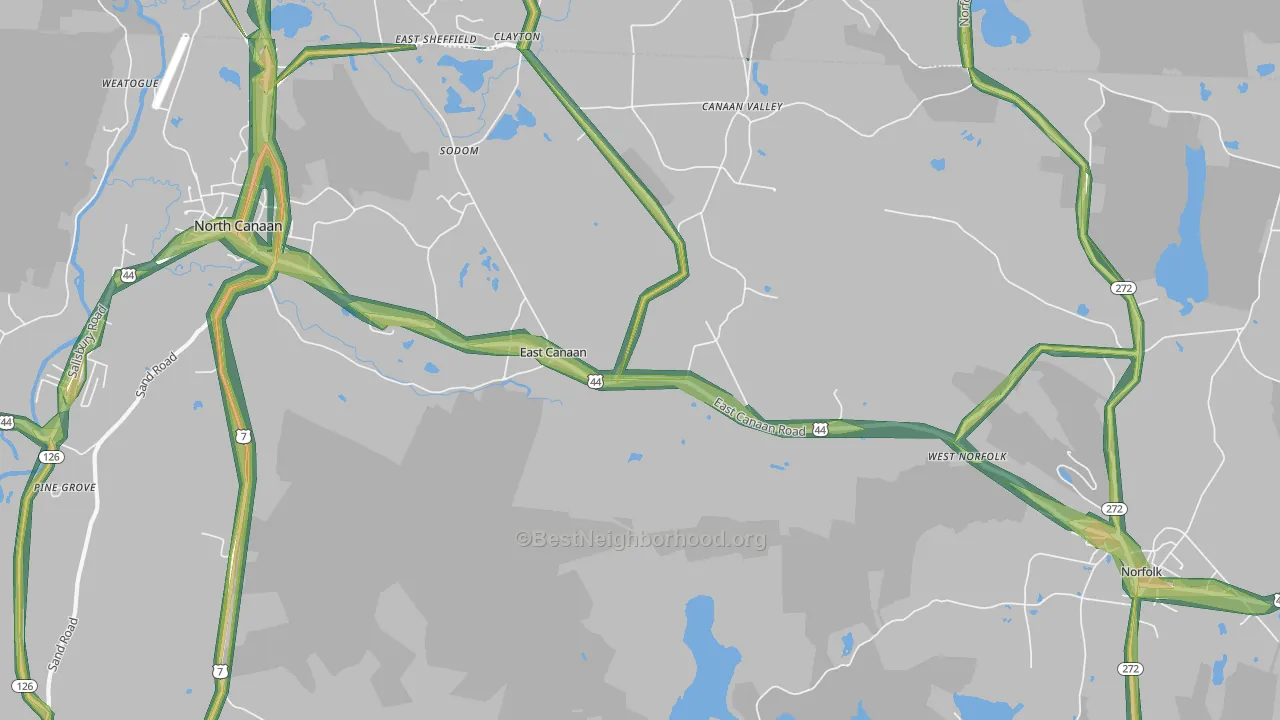 East Canaan, CT Map of Noise Levels in East Canaan