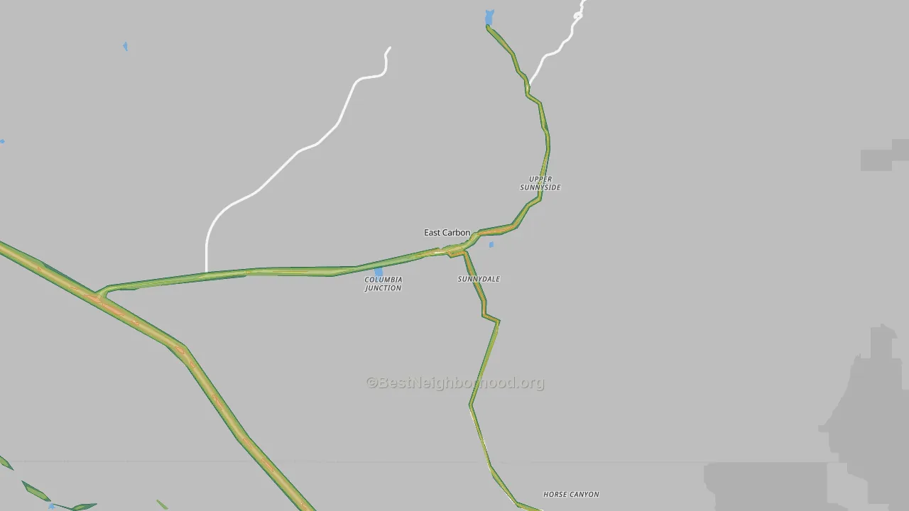 East Carbon, UT Map of Noise Levels in East Carbon