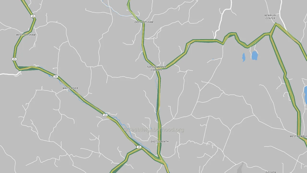 East Corinth, VT Map of Noise Levels in East Corinth