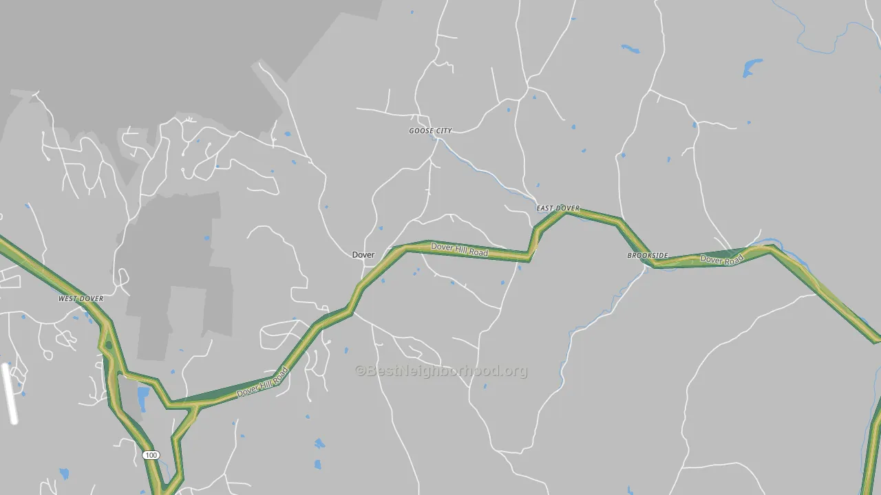 East Dover, VT Map of Noise Levels in East Dover