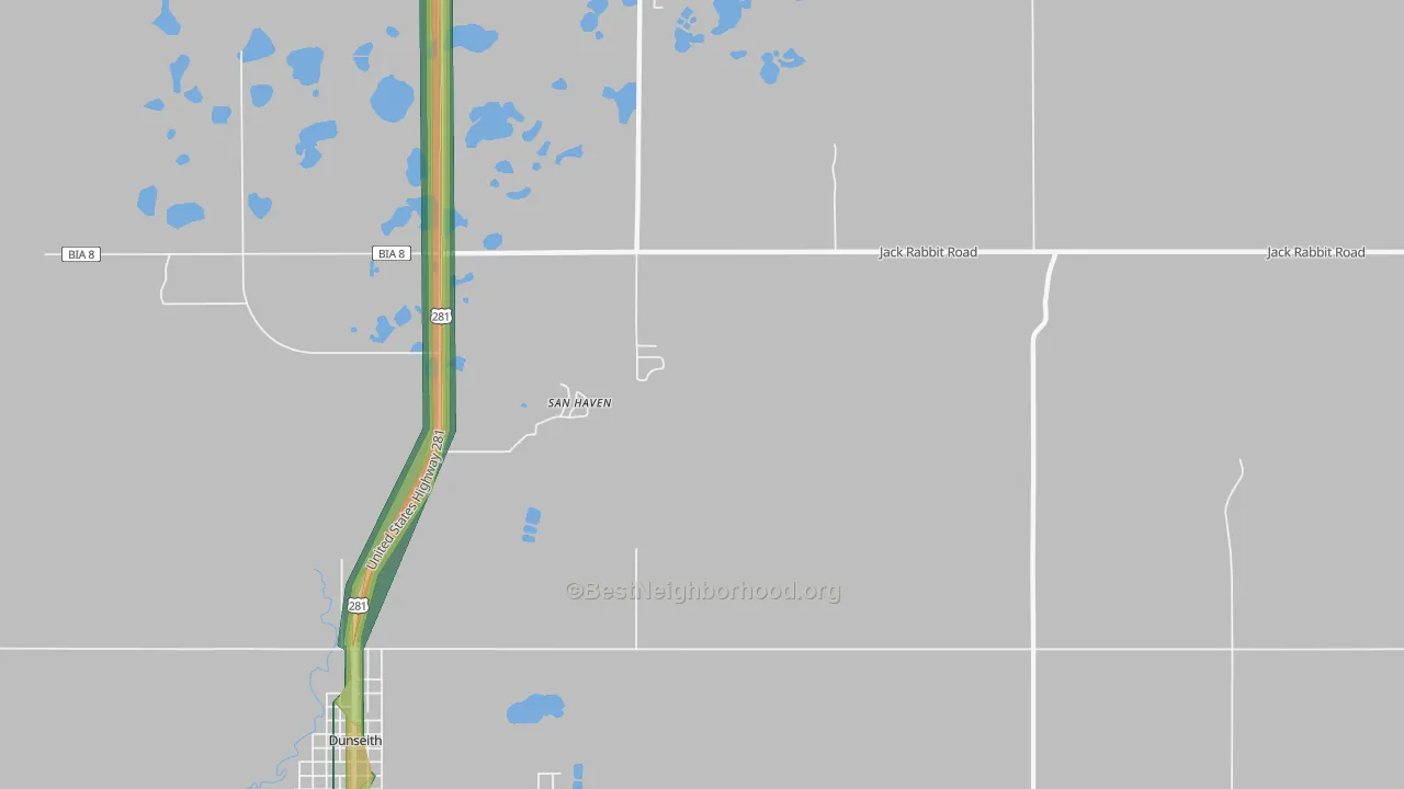 East Dunseith, ND Map of Noise Levels in East Dunseith