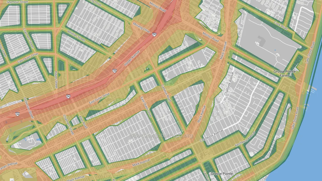 East English Village, Detroit, MI Map of Noise Levels in East English Village