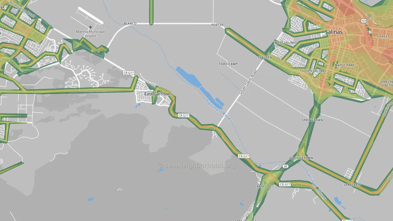 East Garrison, CA Map of Noise Levels in East Garrison