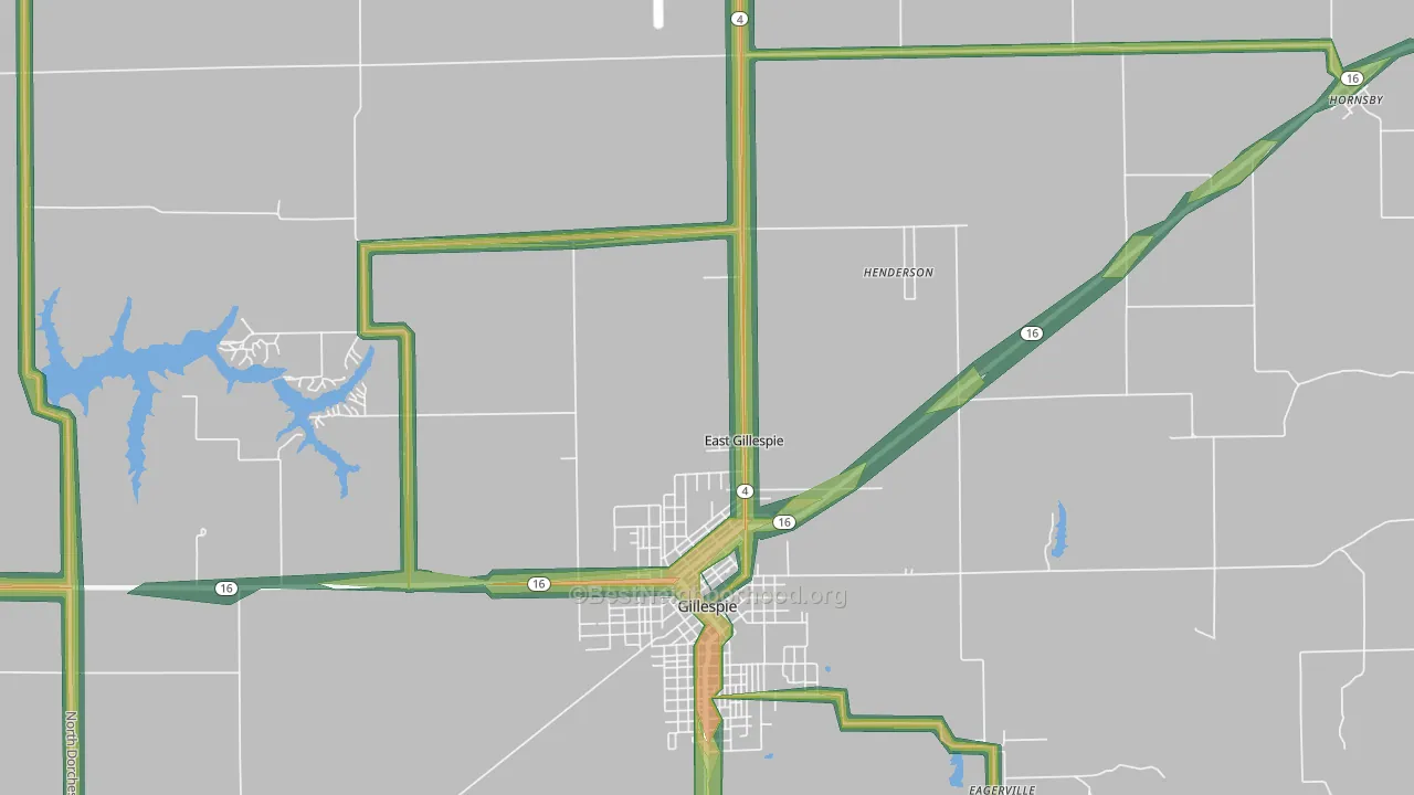 East Gillespie, IL Map of Noise Levels in East Gillespie