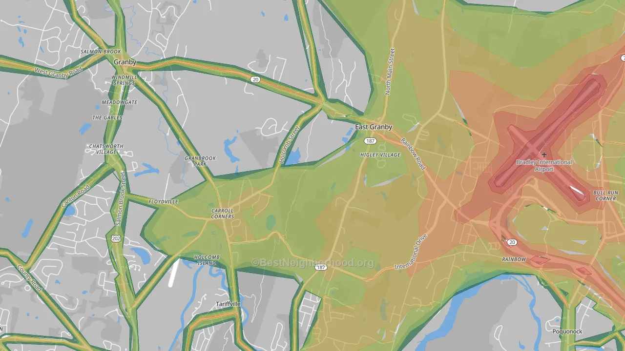 East Granby, CT Map of Noise Levels in East Granby