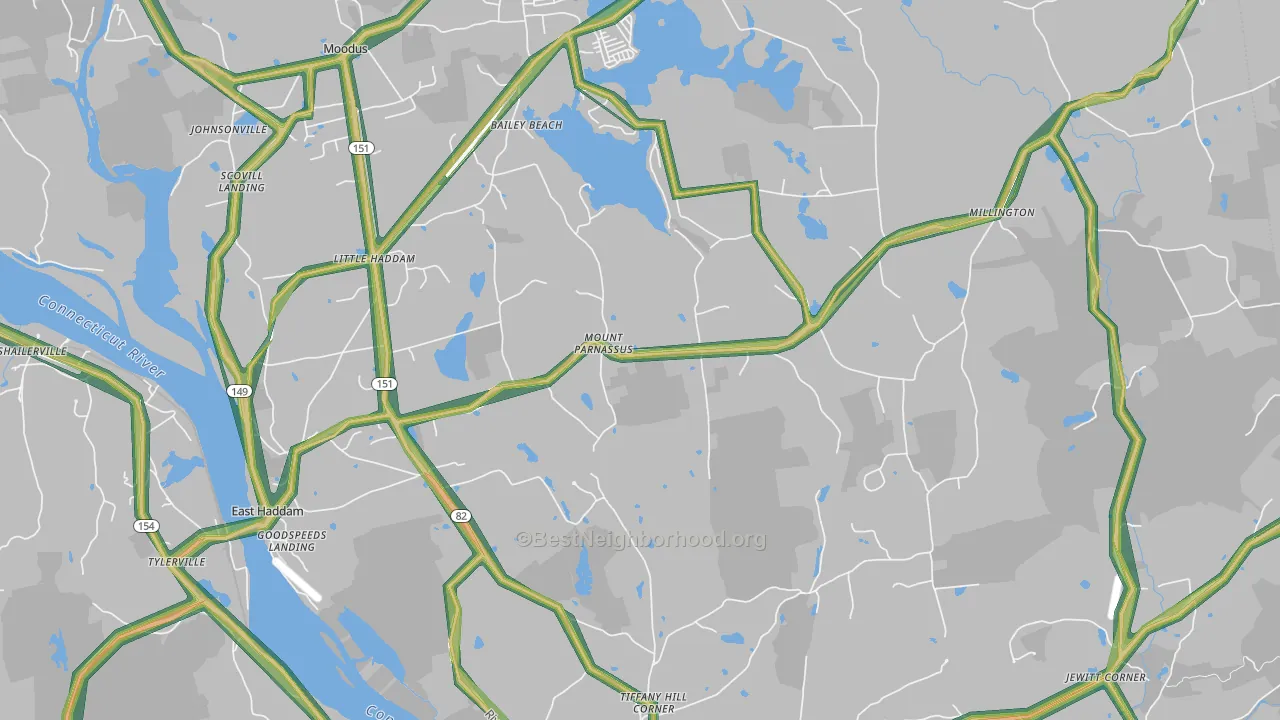 East Haddam, CT Map of Noise Levels in East Haddam