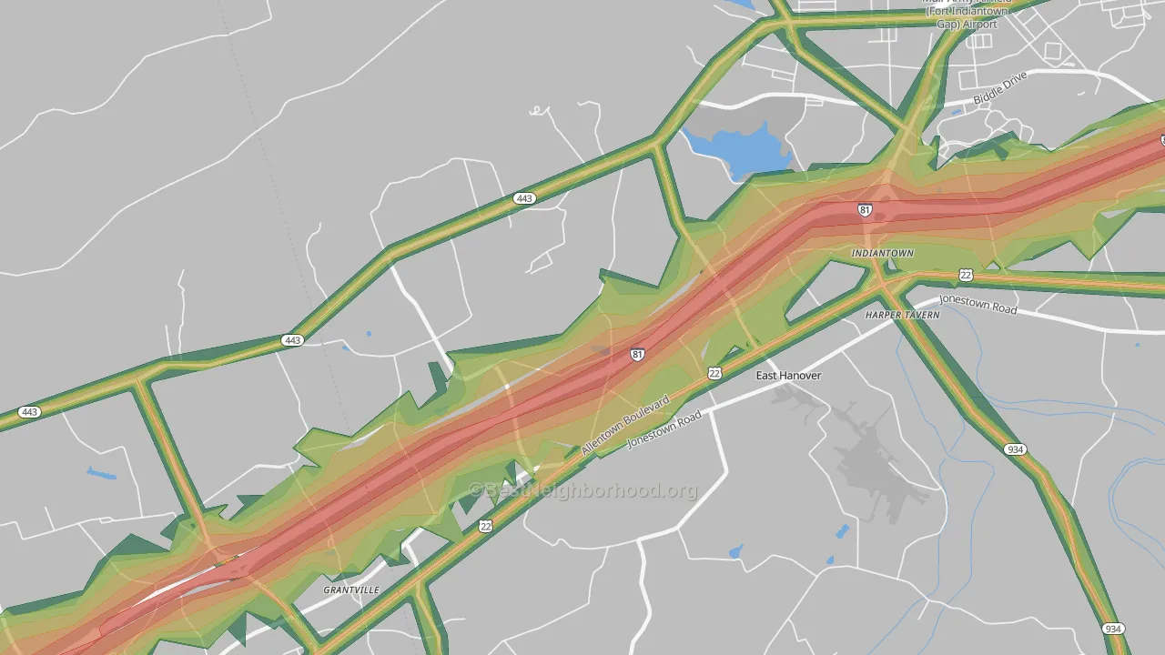 East Hanover, PA Map of Noise Levels in East Hanover