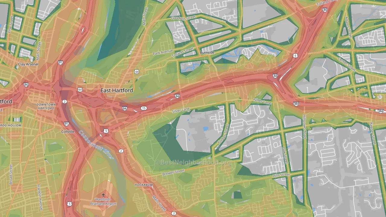 East Hartford, CT Map of Noise Levels in East Hartford