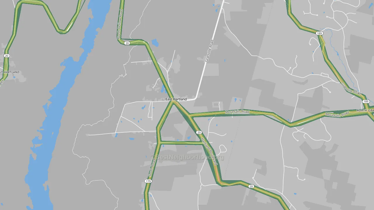 East Hartland, CT Map of Noise Levels in East Hartland