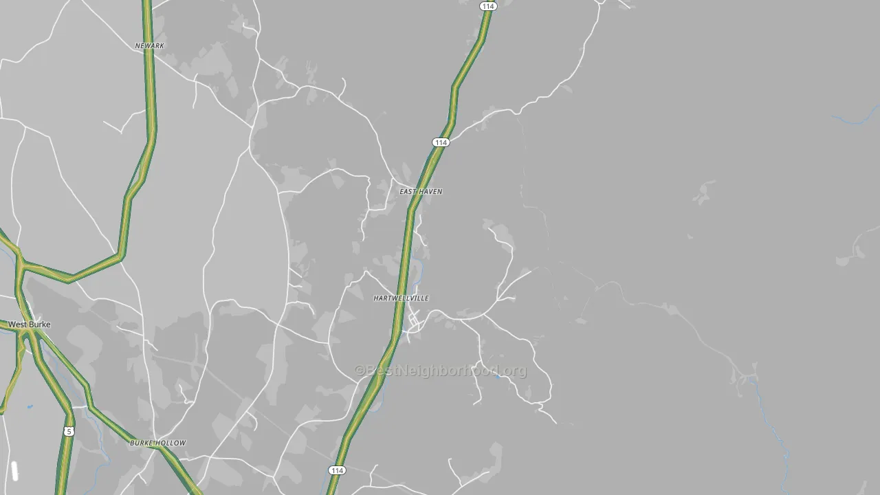 East Haven, VT Map of Noise Levels in East Haven