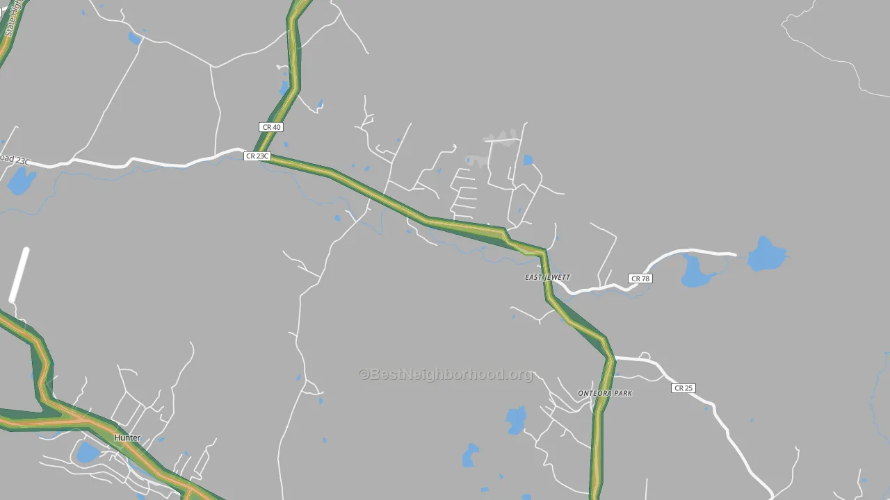 East Jewett, NY Map of Noise Levels in East Jewett