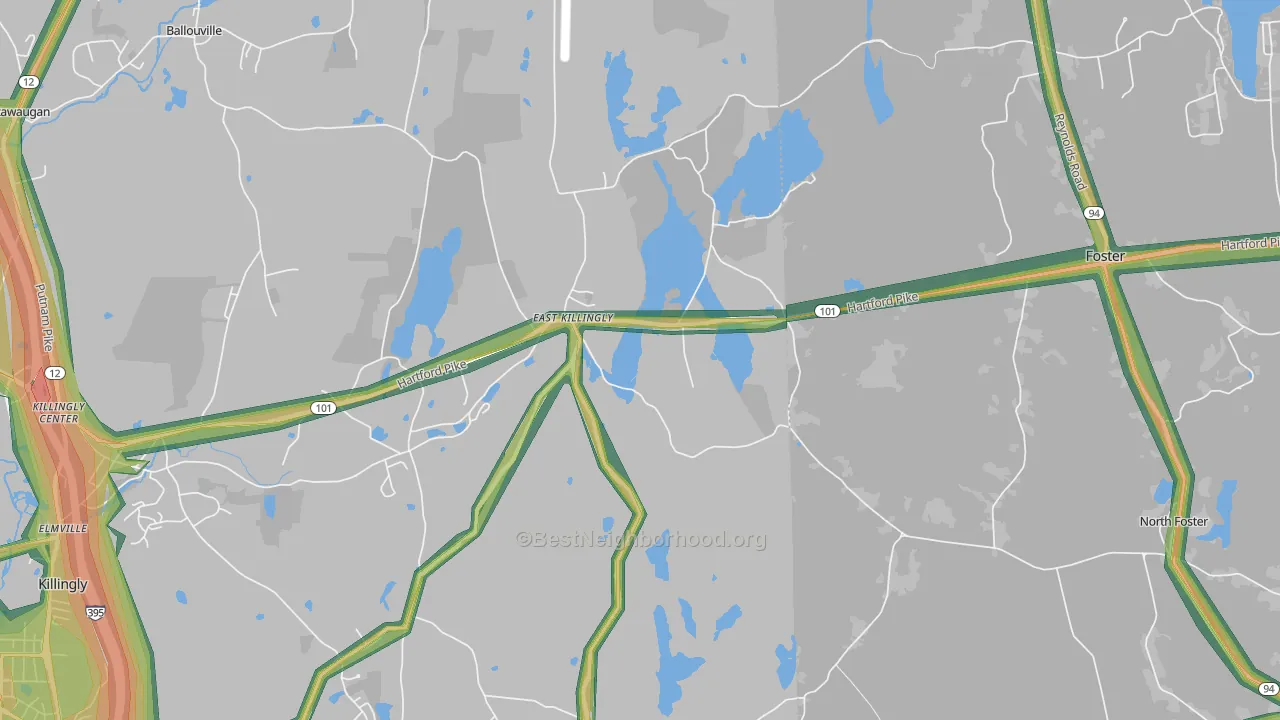 East Killingly, CT Map of Noise Levels in East Killingly