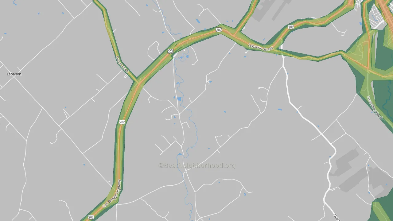 East Lebanon, ME Map of Noise Levels in East Lebanon