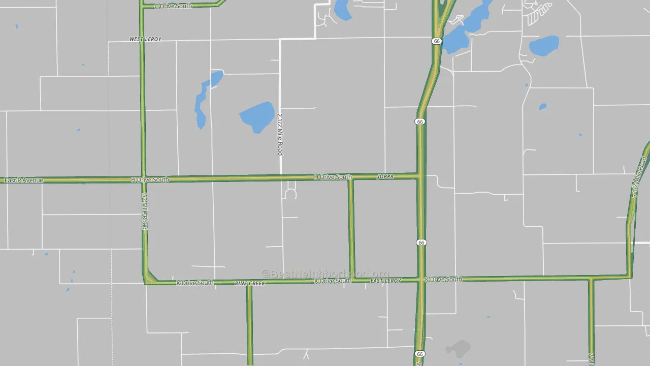 East Leroy, MI Map of Noise Levels in East Leroy