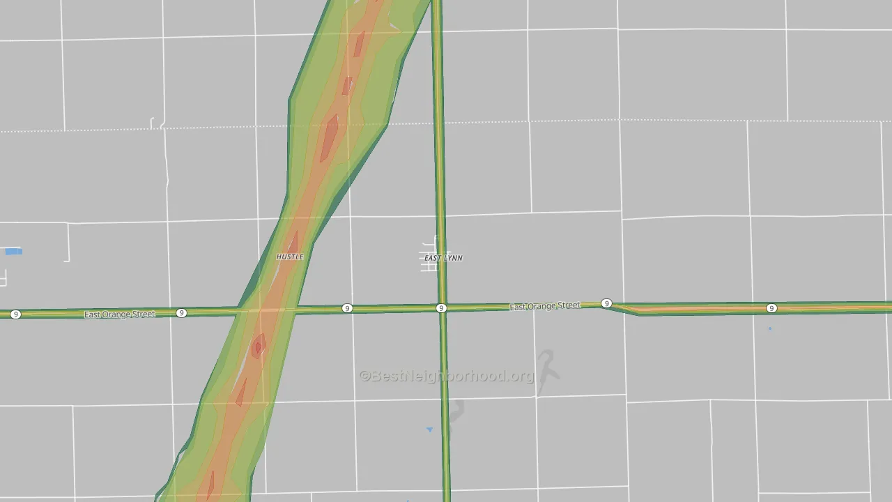 East Lynn, IL Map of Noise Levels in East Lynn