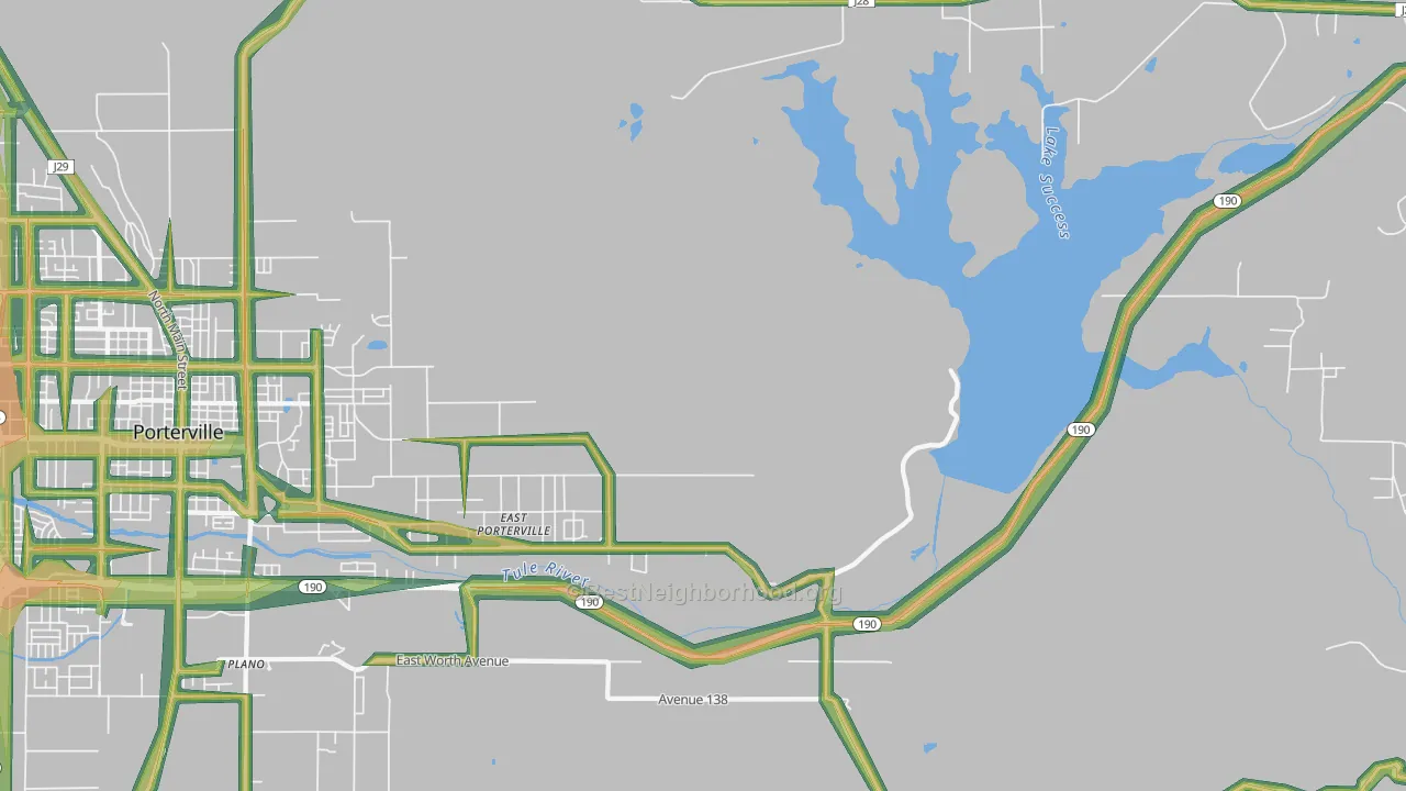 East Porterville, CA Map of Noise Levels in East Porterville